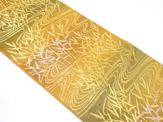 アンティーク　流水に笹模様織り出し袋帯（材料）